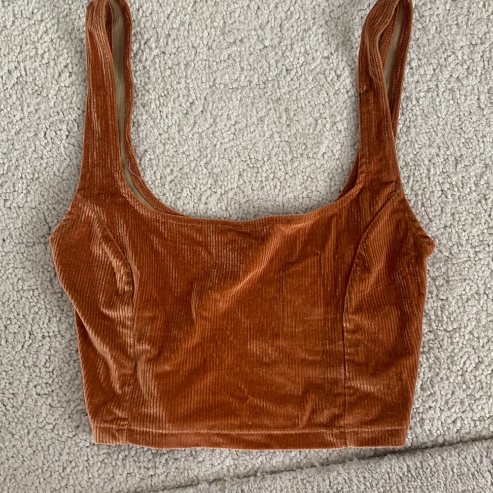 urban outfitters burnt orange velvet tank // size M